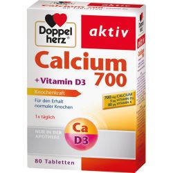 DOPPELHERZ Calcium 700+Vitamin D3 Tabletten 80 St – Артикул 11346374 (артикул 11346374) Германия