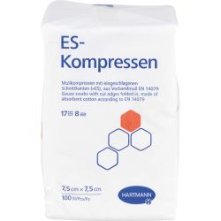 ES-KOMPRESSEN unsteril 7,5x7,5 cm 8fach 100 St – Артикул 13652833 (артикул 13652833) Германия