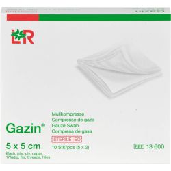 GAZIN Mullkomp.5x5 cm steril 8fach 5X2 St – Артикул 3448965 (артикул 3448965) Германия