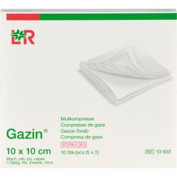 GAZIN Mullkomp.10x10 cm steril 8fach 5X2 St – Артикул 3448988 (артикул 3448988) Германия