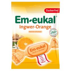 EM EUKAL Bonbons Ingwer Orange zuckerfrei 75 g – Артикул 7630170 (артикул 7630170) Германия