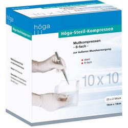 HGA-KOMPRESSEN 10x10 cm steril 8fach 25X2 St – Артикул 4401919 (артикул 4401919) Германия