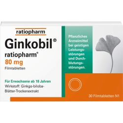 GINKOBIL-ratiopharm 80 mg Filmtabletten 30 St – Артикул 6680823 (артикул 6680823) Германия