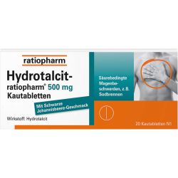 HYDROTALCIT-ratiopharm 500 mg Kautabletten 20 St – Артикул 7105995 (артикул 7105995) Германия