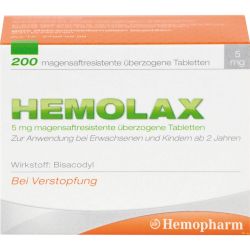 HEMOLAX 5mg magensaftresis. berzogene Tabletten 200 St – Артикул 7417909 (артикул 7417909) Германия