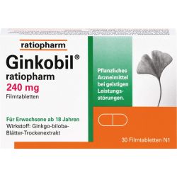 GINKOBIL-ratiopharm 240 mg Filmtabletten 30 St – Артикул 8863752 (артикул 8863752) Германия
